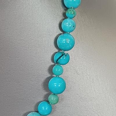 LOT 75: Turquoise Necklace with Sterling Clasp and Turquoise Bracelet