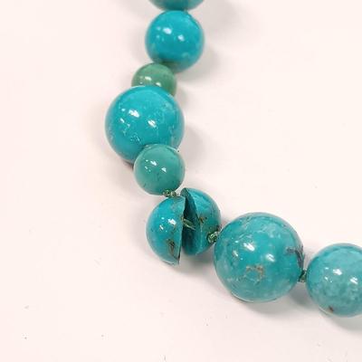 LOT 75: Turquoise Necklace with Sterling Clasp and Turquoise Bracelet