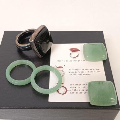 LOT 77: Interchangeable Ring with Dangling Earrings