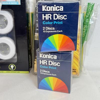 LOT 85: Office Collection: Sharper Image LED Puck Light Set, NIP Wires and Cords, Visual J++ & Toner