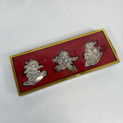 LOT 87: Lenox Christmas Ornaments & Porcelain Decor in Boxes, Gorham Snowman Ornaments & More