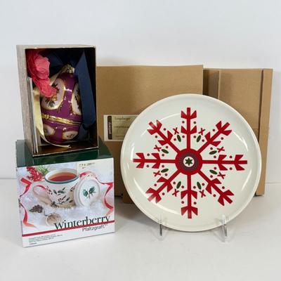 LOT 87: Lenox Christmas Ornaments & Porcelain Decor in Boxes, Gorham Snowman Ornaments & More
