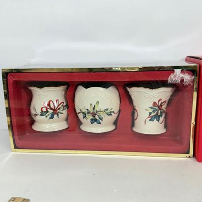 LOT 87: Lenox Christmas Ornaments & Porcelain Decor in Boxes, Gorham Snowman Ornaments & More