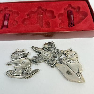 LOT 87: Lenox Christmas Ornaments & Porcelain Decor in Boxes, Gorham Snowman Ornaments & More