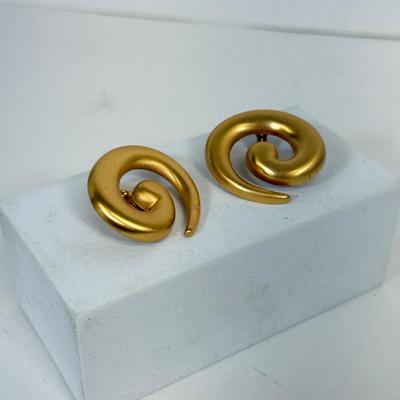 LOT 92: Monet Goldtone Swirl Earrings & Pins
