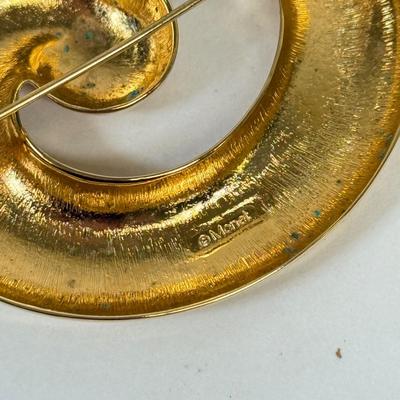 LOT 92: Monet Goldtone Swirl Earrings & Pins