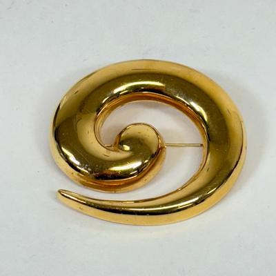 LOT 92: Monet Goldtone Swirl Earrings & Pins