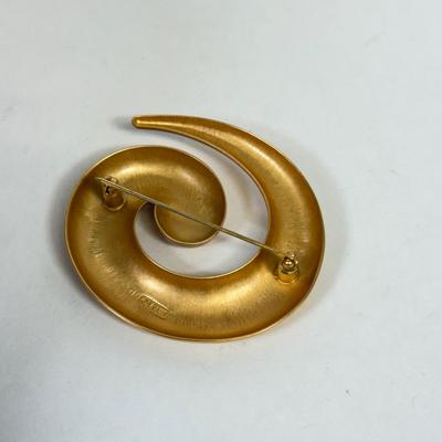 LOT 92: Monet Goldtone Swirl Earrings & Pins