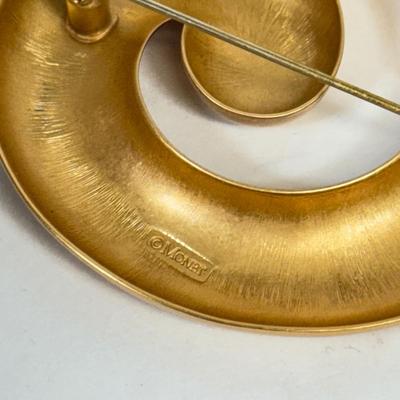 LOT 92: Monet Goldtone Swirl Earrings & Pins