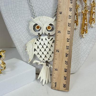 LOT 94: Owl Necklaces, Ring & More
