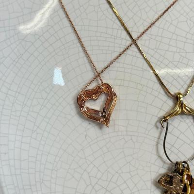 LOT 95: Charm Necklace & Pin w/ Charms & More