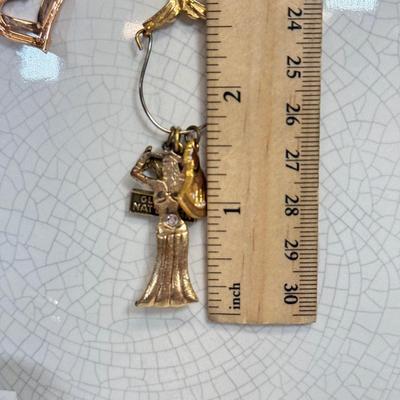 LOT 95: Charm Necklace & Pin w/ Charms & More