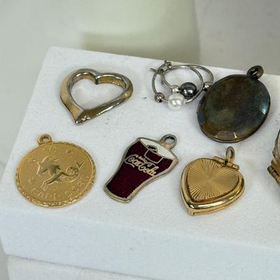 LOT 95: Charm Necklace & Pin w/ Charms & More