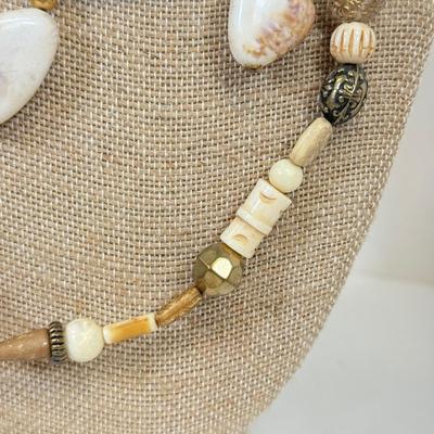 LOT 97: Vintage Collection of Large, Beaded & Seashell Statement Necklaces