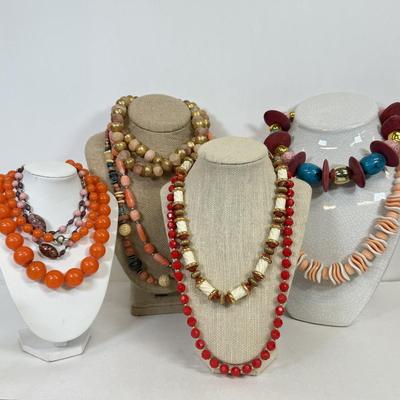 LOT 98: Vintage Beaded Statement Necklaces