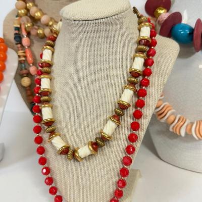 LOT 98: Vintage Beaded Statement Necklaces