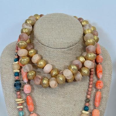 LOT 98: Vintage Beaded Statement Necklaces