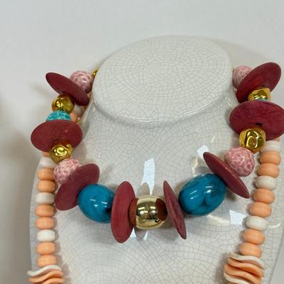 LOT 98: Vintage Beaded Statement Necklaces
