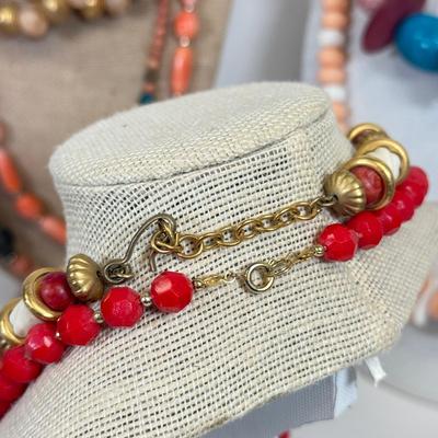 LOT 98: Vintage Beaded Statement Necklaces