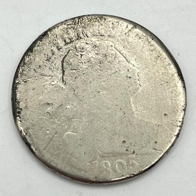 LOT 103: 1805 Draped Bust Large Cent US Coin - Silver Plated