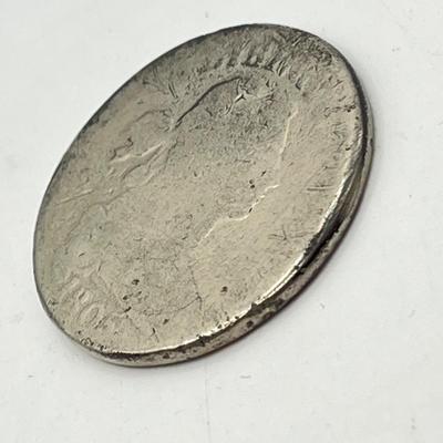 LOT 103: 1805 Draped Bust Large Cent US Coin - Silver Plated
