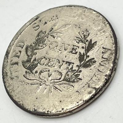 LOT 103: 1805 Draped Bust Large Cent US Coin - Silver Plated