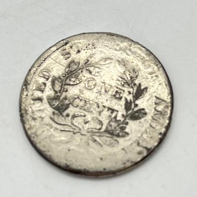 LOT 103: 1805 Draped Bust Large Cent US Coin - Silver Plated