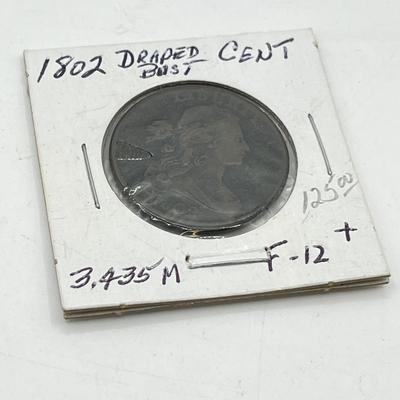 LOT 104: 1802 Draped Bust Large Cent US Coin