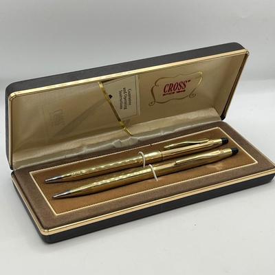 LOT 106: Vintage Cross 1/20th 12K Gold Filled Pen and Mechanical Pencil Set