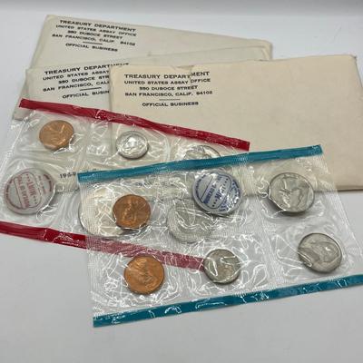 LOT 107: 1968 and 1969 Uncirculated Coin Sets