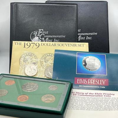 LOT 110: Collectible Coin Sets - Elvis, Susan B. Anthony and More