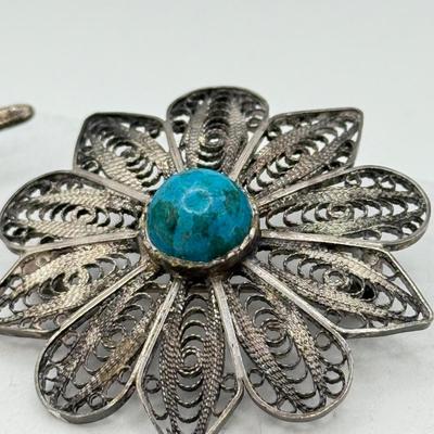 LOT 116: Two Vintage Sterling Silver Brooches/Pins (12.3g)