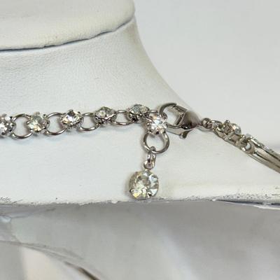 LOT 123: Collection of Silvertone Rhinestone Jewelry