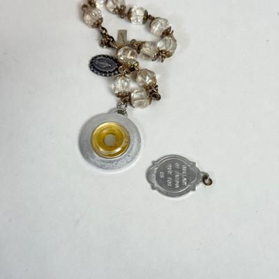 LOT 129: Religious Jewelry, Crosses, Pope Coin & More
