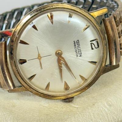 LOT 136: Vintage Dufonte Lucien Picard Gold Plated Stainless Steel Watch & Men's Vintage Gruen Watch