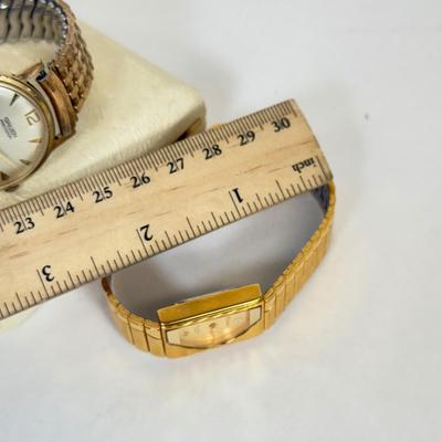 LOT 136: Vintage Dufonte Lucien Picard Gold Plated Stainless Steel Watch & Men's Vintage Gruen Watch