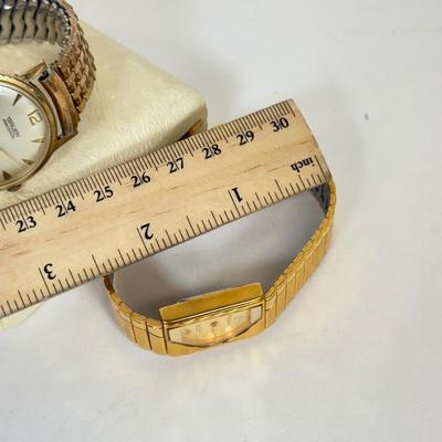 LOT 136: Vintage Dufonte Lucien Picard Gold Plated Stainless Steel Watch & Men's Vintage Gruen Watch