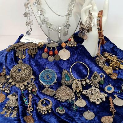 LOT 145: Moroccan Pendants, Bracelets, Belt & More