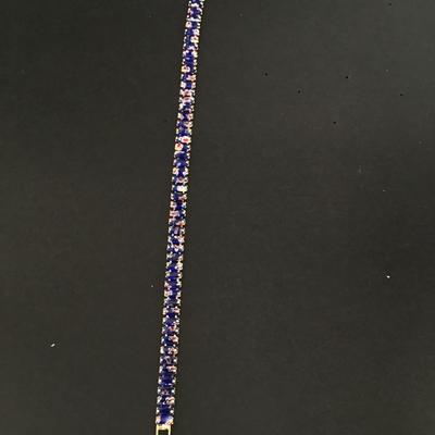 Sale Photo Thumbnail #185: Very nice gold tone Art Glass tennis bracelet 
Please see attached photos