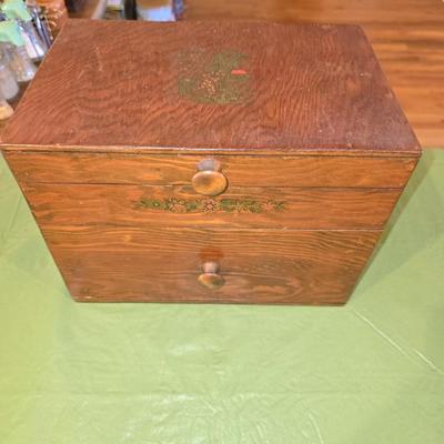 Wooden box with pill boxes
