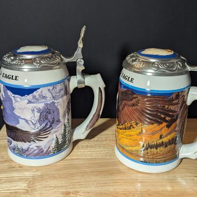American Bald Eagle Fall & Winter Steins w/ Box