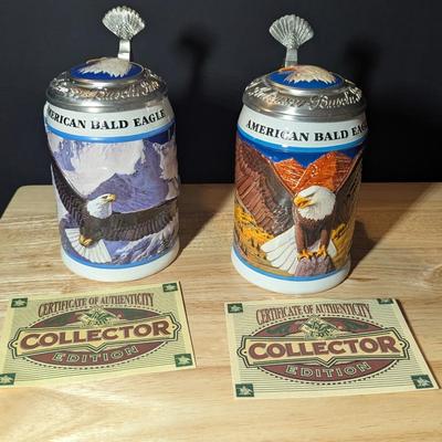 American Bald Eagle Fall & Winter Steins w/ Box