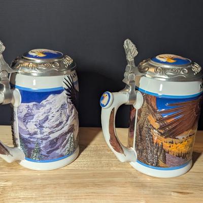American Bald Eagle Fall & Winter Steins w/ Box