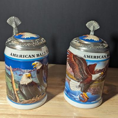 American Bald Eagle Spring & Summer Steins w/ Box
