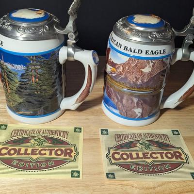 American Bald Eagle Spring & Summer Steins w/ Box