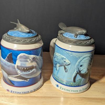 Great White Shark & Marine Conservation Series The Manatee "Extinction Is Forever" Steins