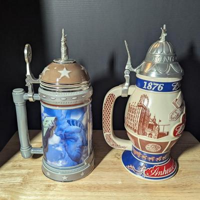 U.S. Landmarks Statue Of Liberty & A Tradition Of Brewing Excellence Steins w/ Boxes