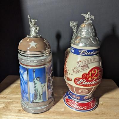 U.S. Landmarks Statue Of Liberty & A Tradition Of Brewing Excellence Steins w/ Boxes
