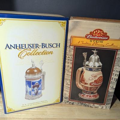 U.S. Landmarks Statue Of Liberty & A Tradition Of Brewing Excellence Steins w/ Boxes