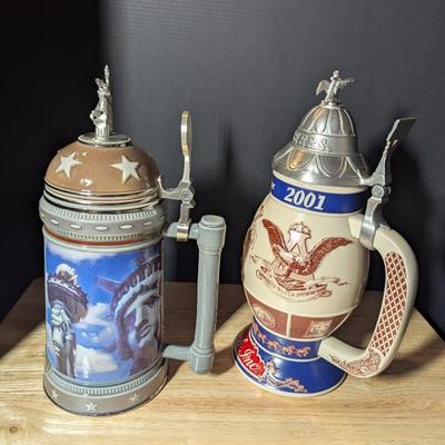 U.S. Landmarks Statue Of Liberty & A Tradition Of Brewing Excellence Steins w/ Boxes
